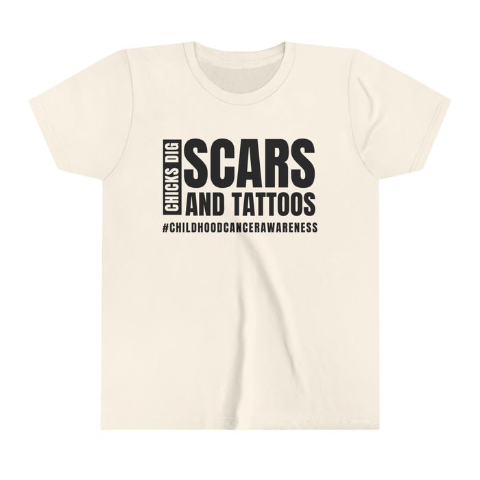 Chicks Dig Scars and Tattoos Bella Canvas Youth Short Sleeve Tee