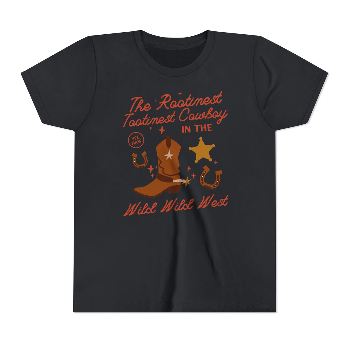 The Rootinest Tootinest Cowboy in the Wild Wild West Bella Canvas Youth Short Sleeve Tee