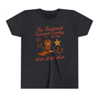 The Rootinest Tootinest Cowboy in the Wild Wild West Bella Canvas Youth Short Sleeve Tee