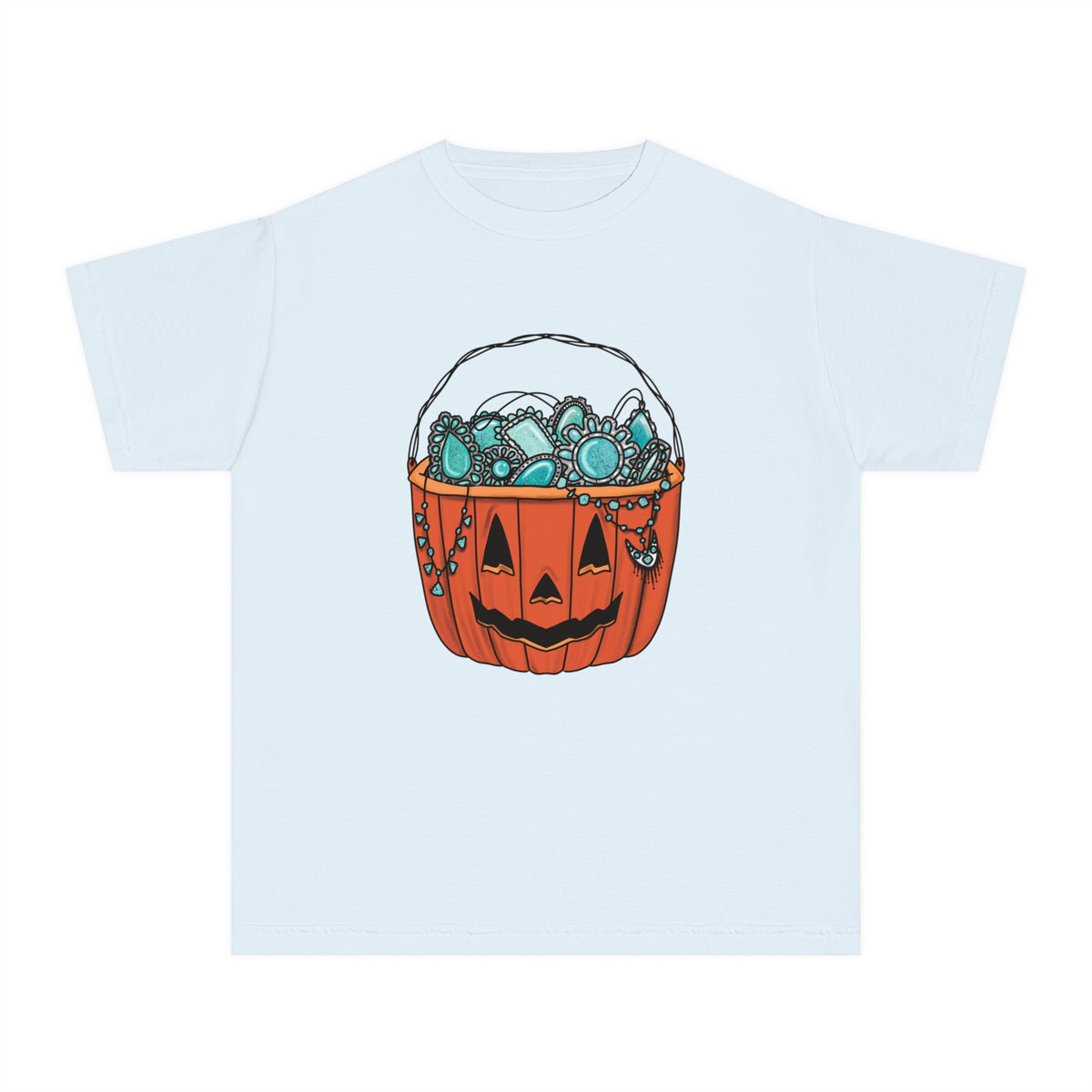 Turquoise Pumpkin Comfort Colors Youth Midweight Tee