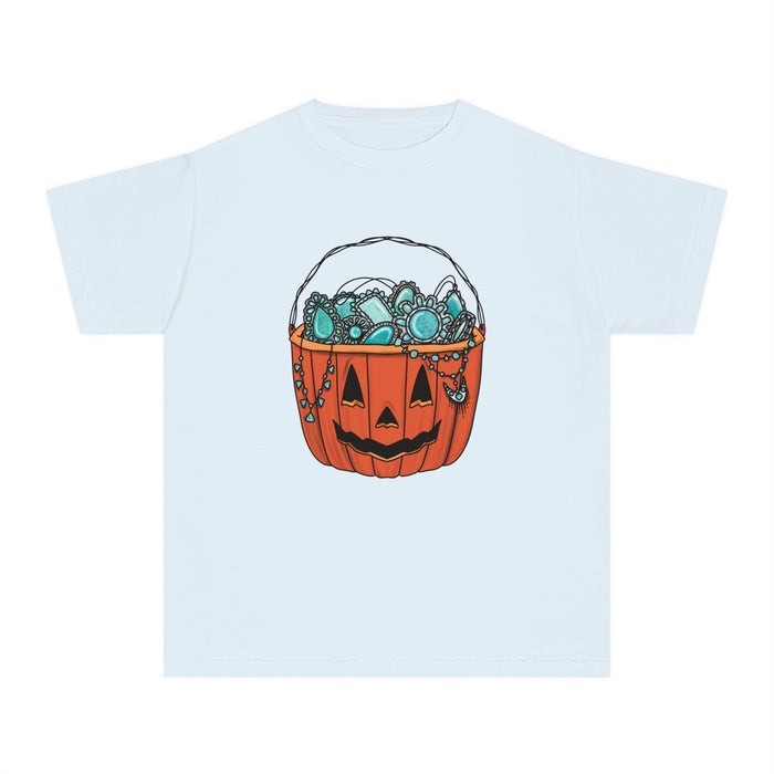 Turquoise Pumpkin Comfort Colors Youth Midweight Tee