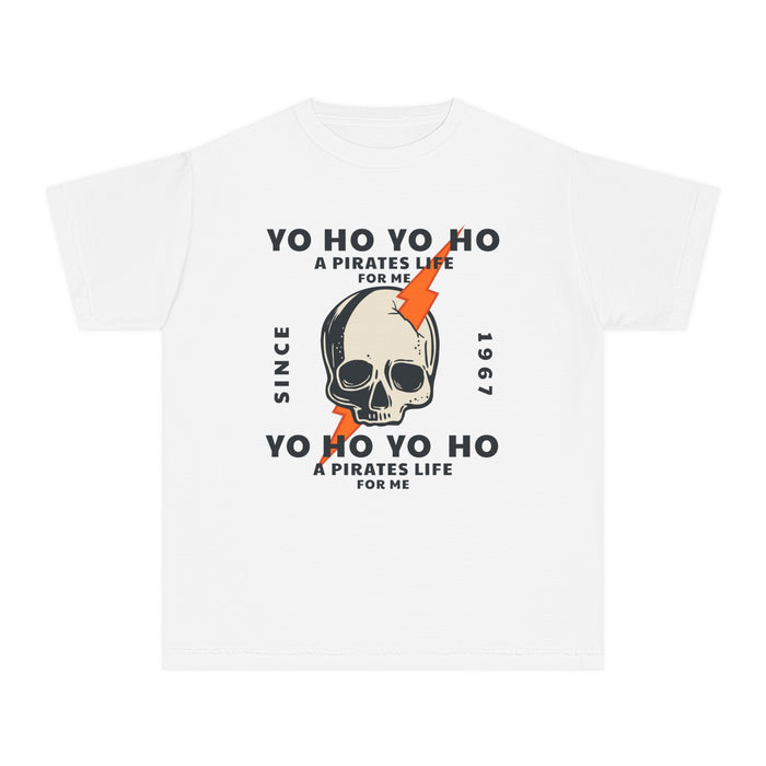 Yo Ho Pirates Life For Me Comfort Colors Youth Midweight Tee