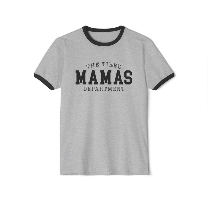 The Tired Mamas Department Next Level Unisex Cotton Ringer T-Shirt