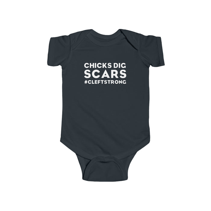 Chicks Dig Scars Cleft Strong Rabbit Skins Infant Fine Jersey Bodysuit