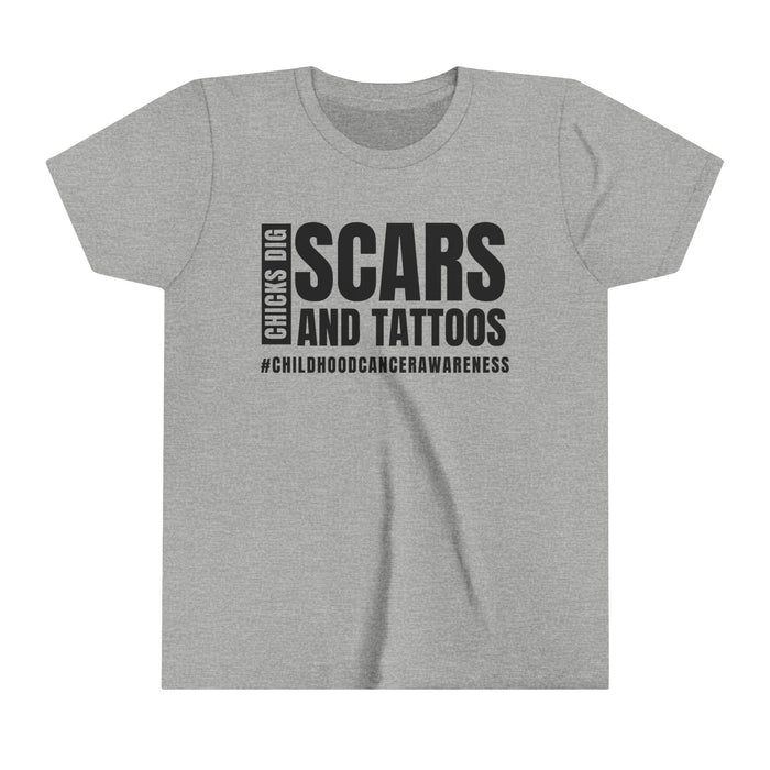 Chicks Dig Scars and Tattoos Bella Canvas Youth Short Sleeve Tee