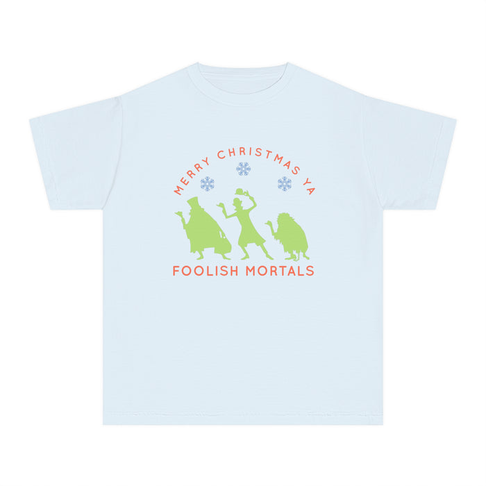 Merry Christmas Ya Foolish Mortals Comfort Colors Youth Midweight Tee