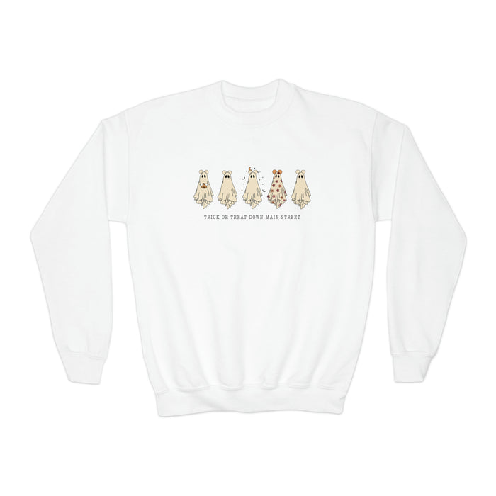 Trick or Treat Down Main Street Youth Crewneck Sweatshirt