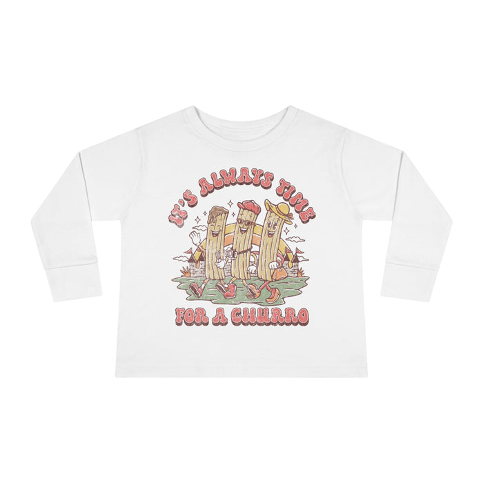 It's Always Time For A Churro Rabbit Skins Toddler Long Sleeve Tee