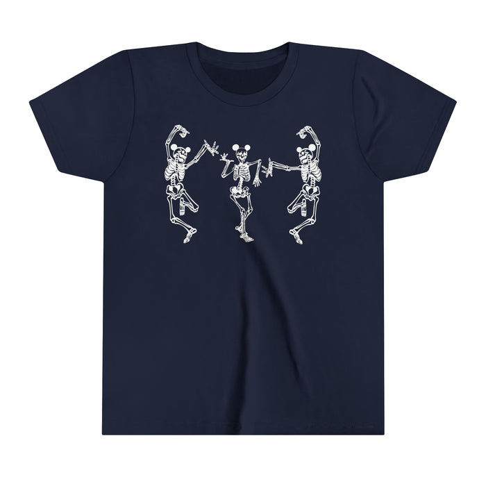 Dancing Skeletons with Ears Bella Canvas Youth Short Sleeve Tee