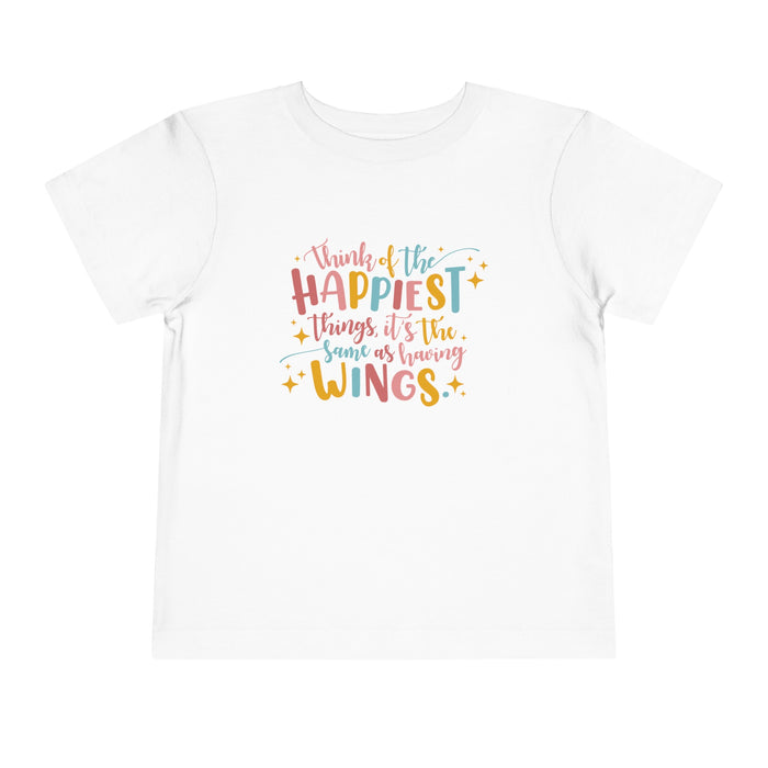 Think of the Happiest Things Bella Canvas Toddler Short Sleeve Tee