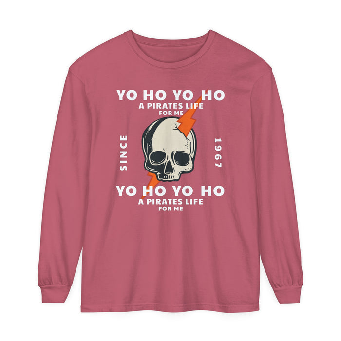 Yo Ho Pirates Life For Me Comfort Colors Unisex Garment-dyed Long Sleeve T-Shirt