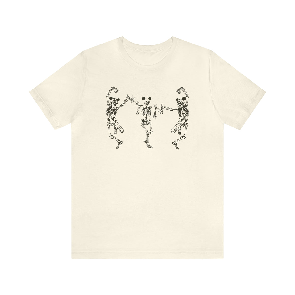Dancing Skeletons with Ears Bella Canvas Unisex Jersey Short Sleeve Tee
