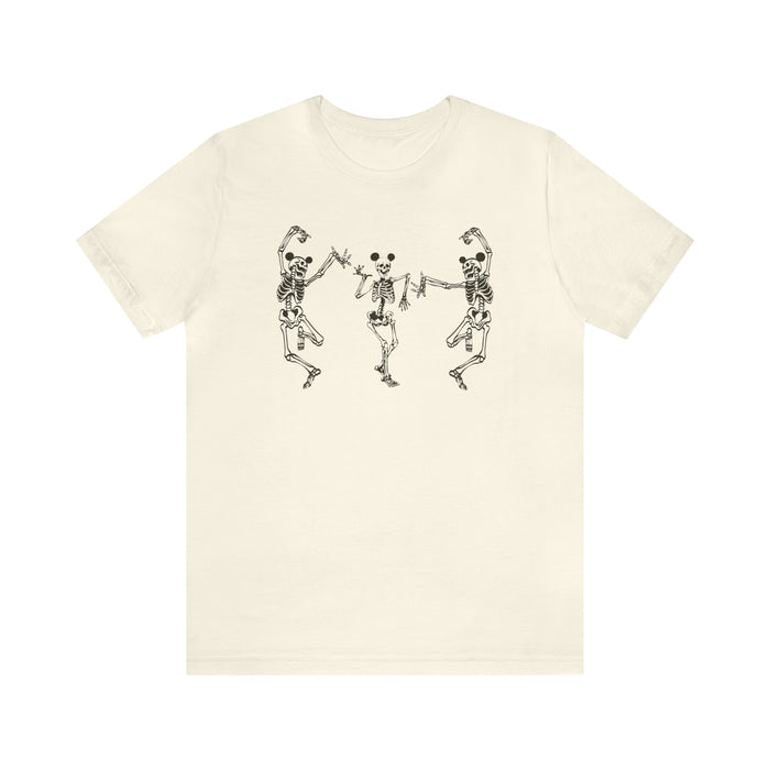 Dancing Skeletons with Ears Bella Canvas Unisex Jersey Short Sleeve Tee