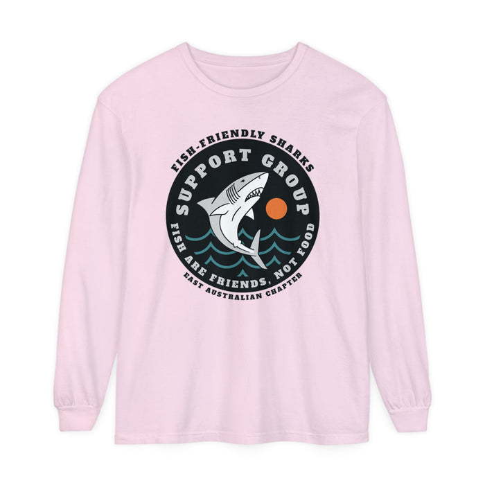 Friendly Shark Support Group Comfort Colors Unisex Garment-dyed Long Sleeve T-Shirt