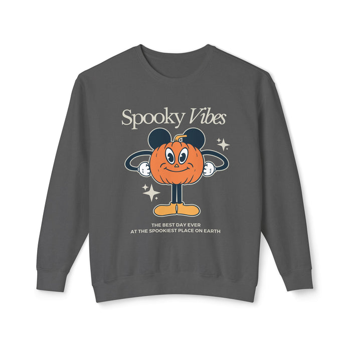 Spooky Vibes Unisex Lightweight Comfort Colors Crewneck Sweatshirt