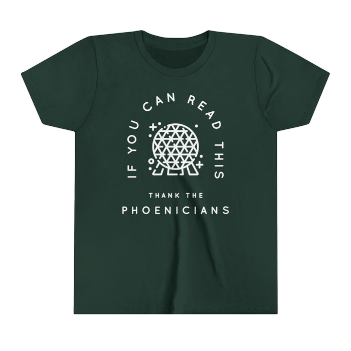 If You Can Read This Thank The Phoenicians Bella Canvas Youth Short Sleeve Tee