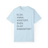 Frozen Character Names Comfort Colors Unisex Garment-Dyed T-shirt