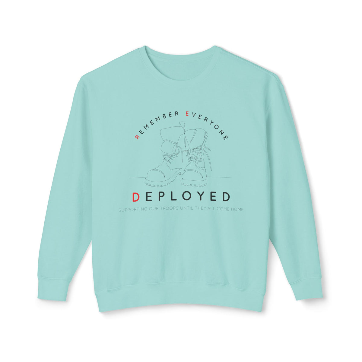 Remember Everyone Deployed R.E.D. Unisex Lightweight Comfort Colors Crewneck Sweatshirt