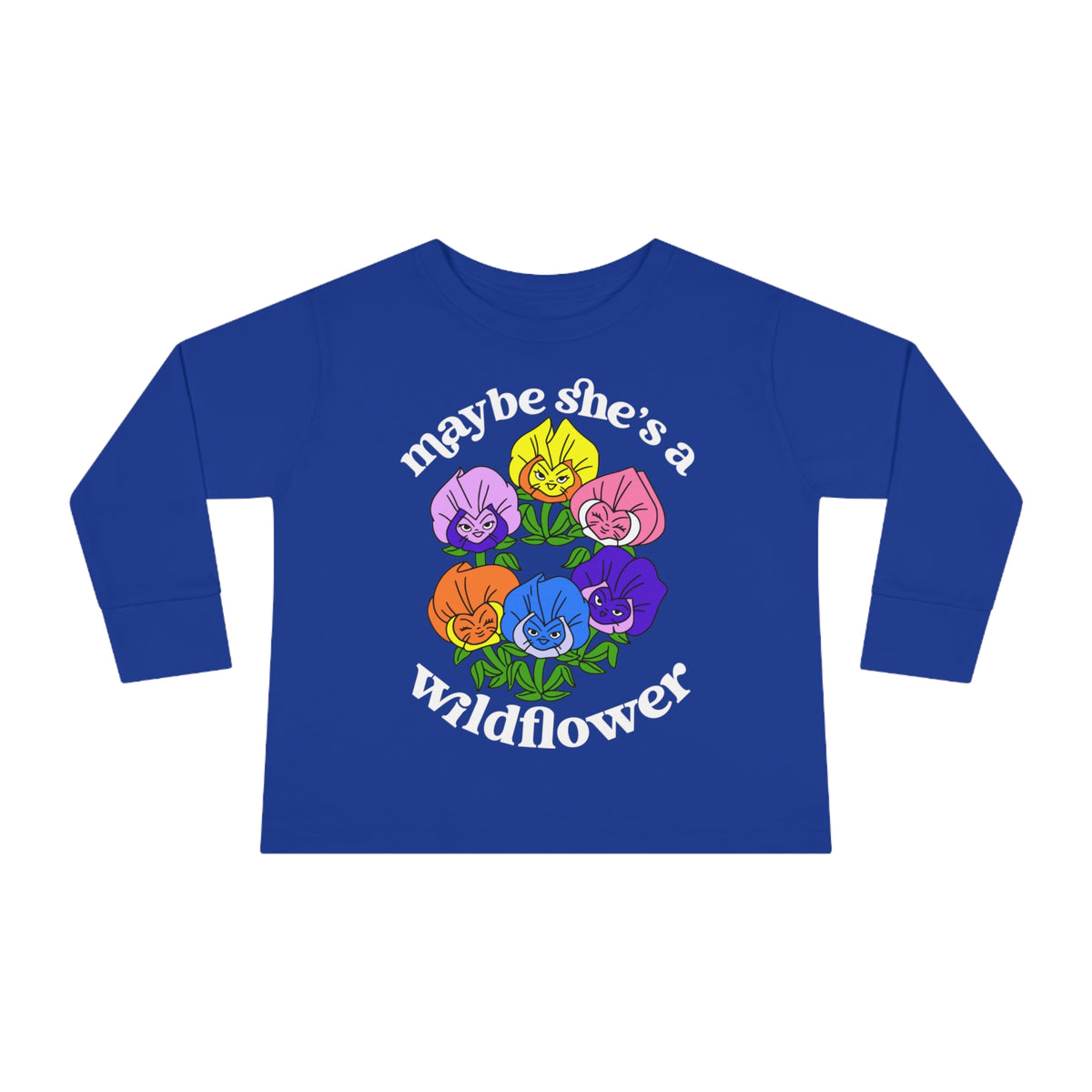 Maybe She’s A Wildflower Rabbit Skins Toddler Long Sleeve Tee