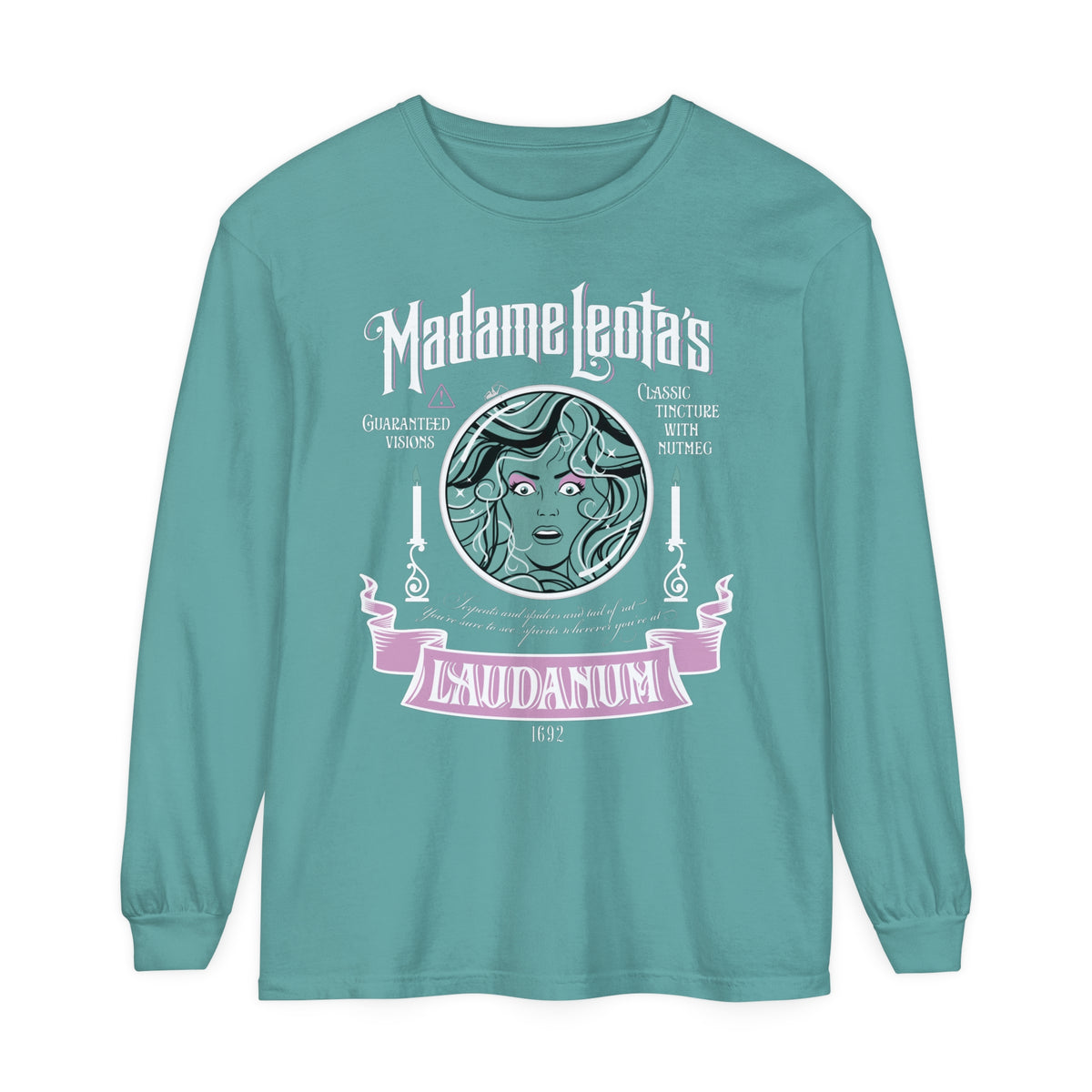 Madame Leota’s Laudanum Teal Comfort Colors Unisex Garment-dyed Long Sleeve T-Shirt