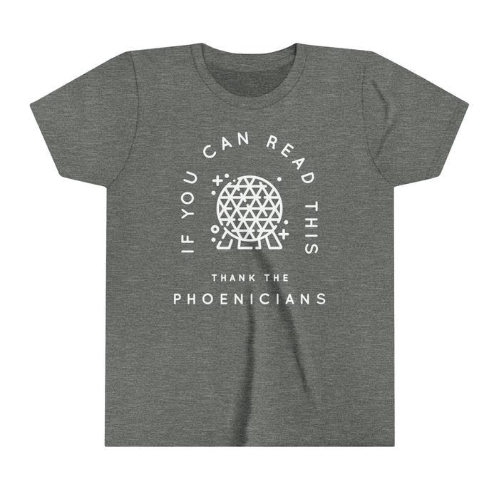 If You Can Read This Thank The Phoenicians Bella Canvas Youth Short Sleeve Tee