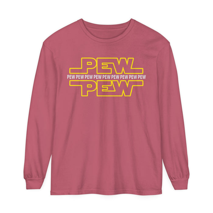 PEW PEW PEW Comfort Colors Unisex Garment-dyed Long Sleeve T-Shirt