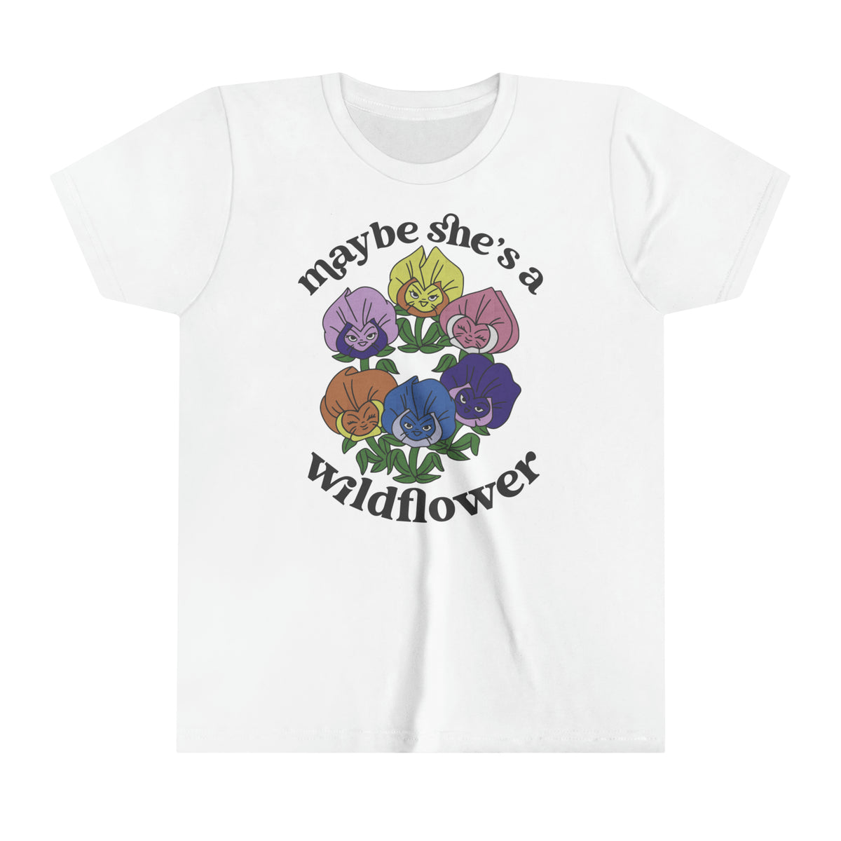 Maybe She’s A Wildflower Bella Canvas Youth Short Sleeve Tee