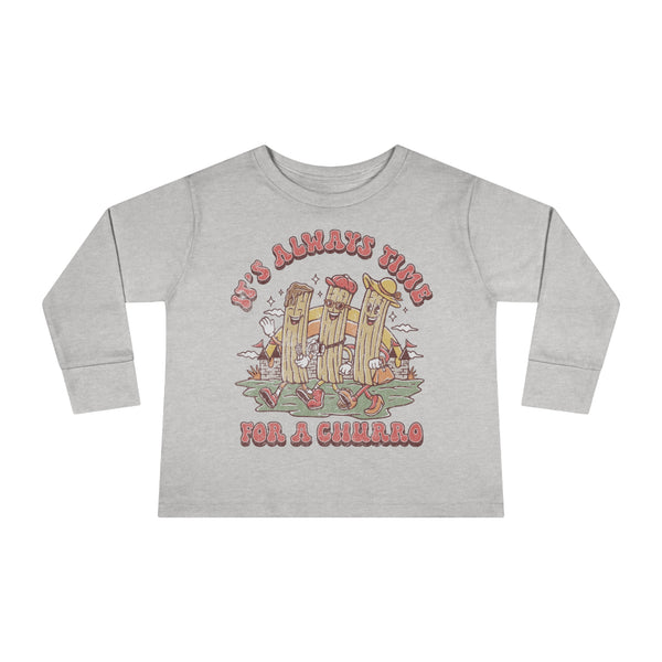 It's Always Time For A Churro Rabbit Skins Toddler Long Sleeve Tee