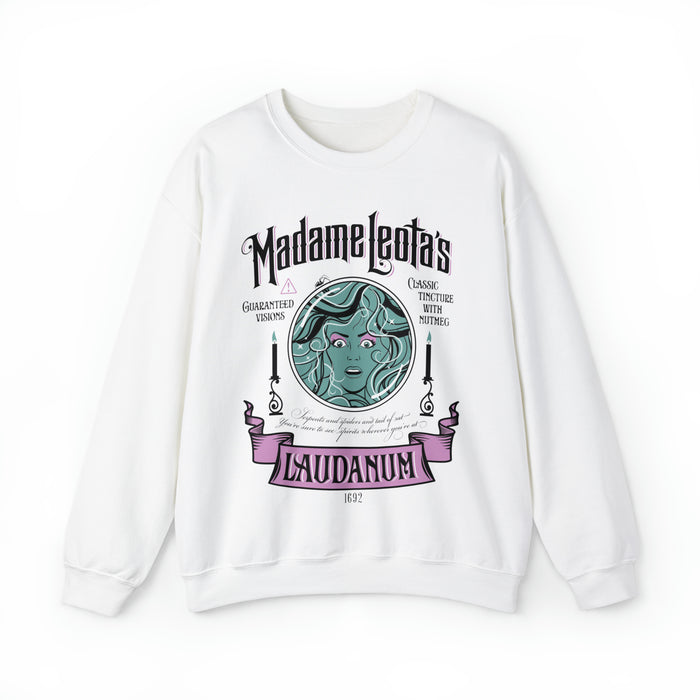 Madame Leota’s Laudanum Teal Gildan Unisex Heavy Blend™ Crewneck Sweatshirt