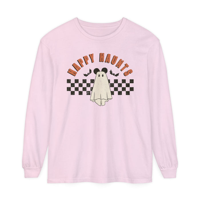 Happy Haunts Comfort Colors Unisex Garment-dyed Long Sleeve T-Shirt