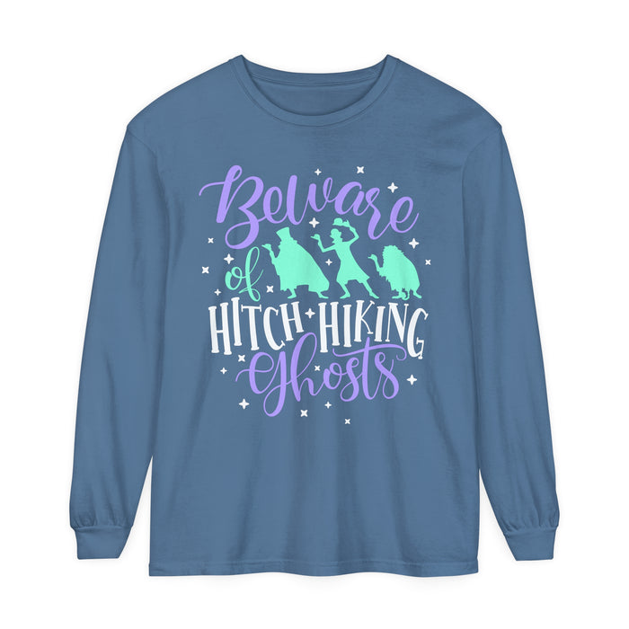 Beware of Hitchhiking Ghosts Comfort Colors Unisex Garment-dyed Long Sleeve T-Shirt