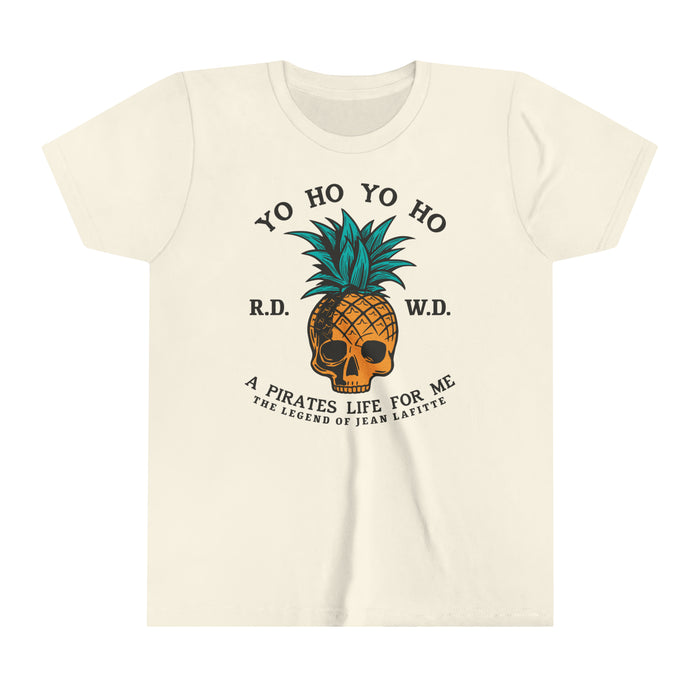 Yo Ho Pirates Life For Me Bella Canvas Youth Short Sleeve Tee