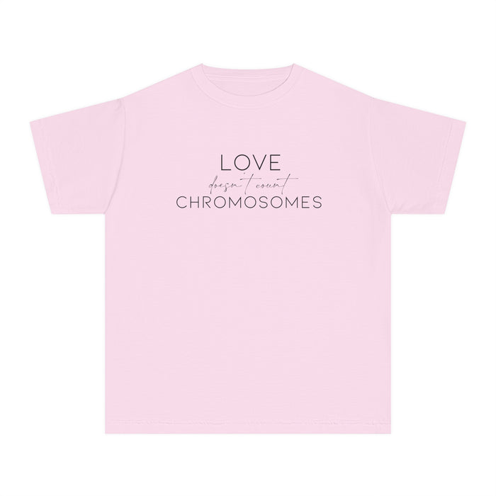 Love Doesn’t Count Chromosomes Comfort Colors Youth Midweight Tee