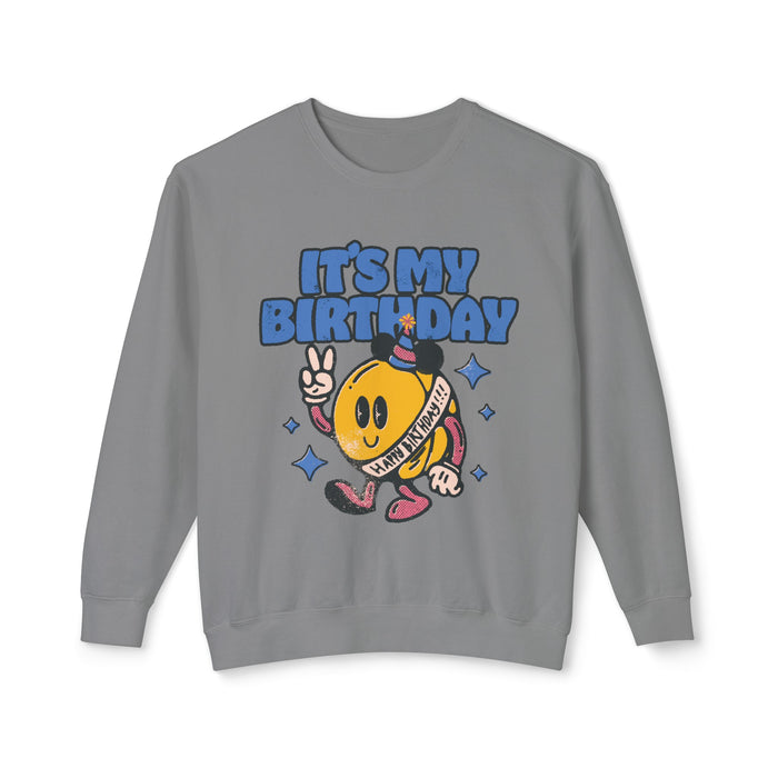 It's My Birthday Unisex Lightweight Comfort Colors Crewneck Sweatshirt