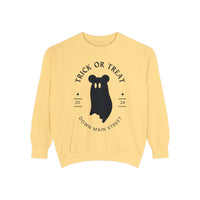 Trick or Treat Down Main Street Comfort Colors Unisex Garment-Dyed Sweatshirt