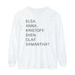 Frozen Character Names Comfort Colors Unisex Garment-dyed Long Sleeve T-Shirt