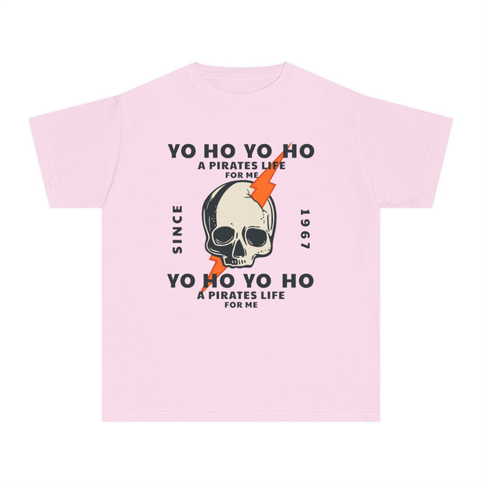 Yo Ho Pirates Life For Me Comfort Colors Youth Midweight Tee