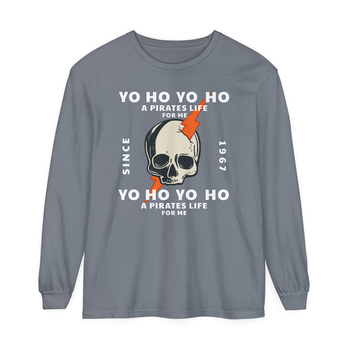 Yo Ho Pirates Life For Me Comfort Colors Unisex Garment-dyed Long Sleeve T-Shirt