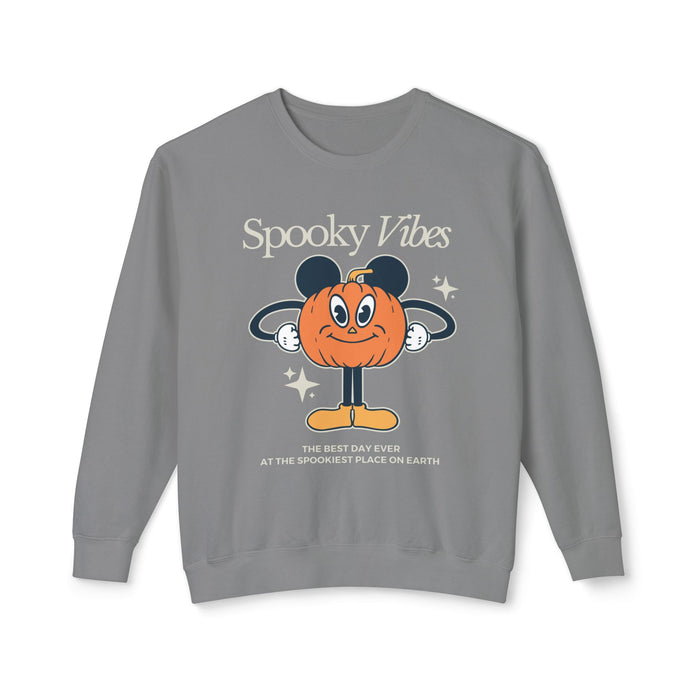 Spooky Vibes Unisex Lightweight Comfort Colors Crewneck Sweatshirt