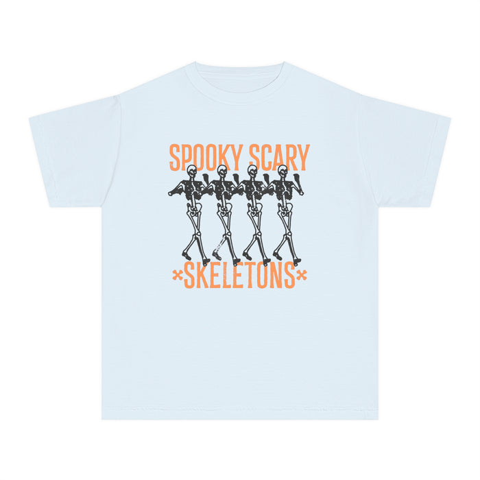 Spooky Scary Skeleton Comfort Colors Youth Midweight Tee