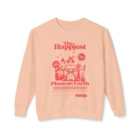 The Happiest Place on Earth Unisex Lightweight Comfort Colors Crewneck Sweatshirt