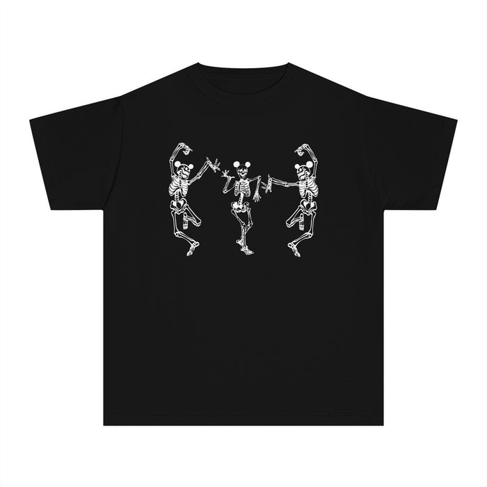 Dancing Skeletons with Ears Comfort Colors Youth Midweight Tee