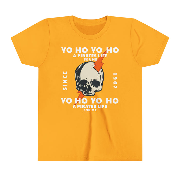 Yo Ho Pirates Life For Me Bella Canvas Youth Short Sleeve Tee