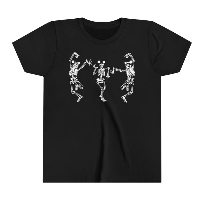 Dancing Skeletons with Ears Bella Canvas Youth Short Sleeve Tee