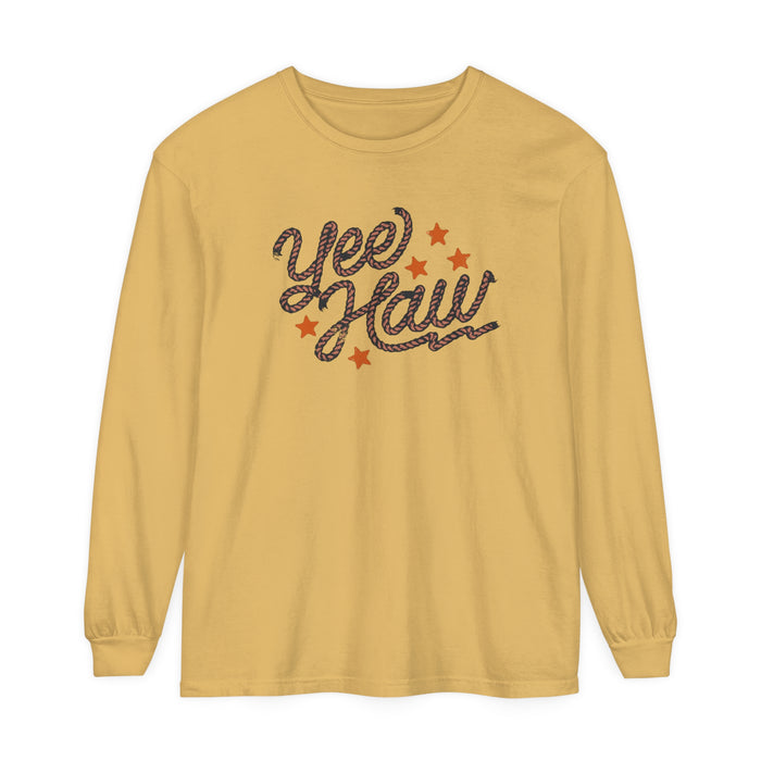 Yee Haw Comfort Colors Unisex Garment-dyed Long Sleeve T-Shirt