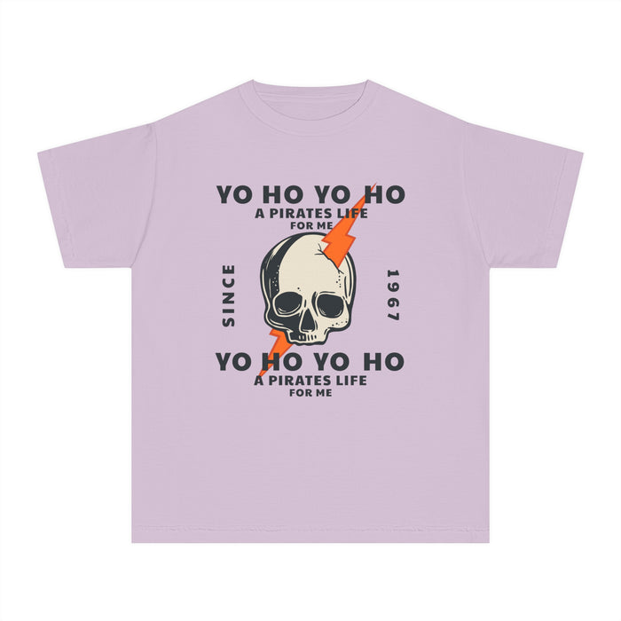 Yo Ho Pirates Life For Me Comfort Colors Youth Midweight Tee