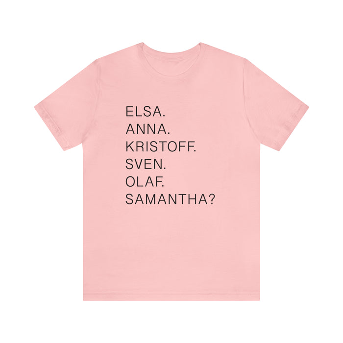 Frozen Character Names Bella Canvas Unisex Jersey Short Sleeve Tee