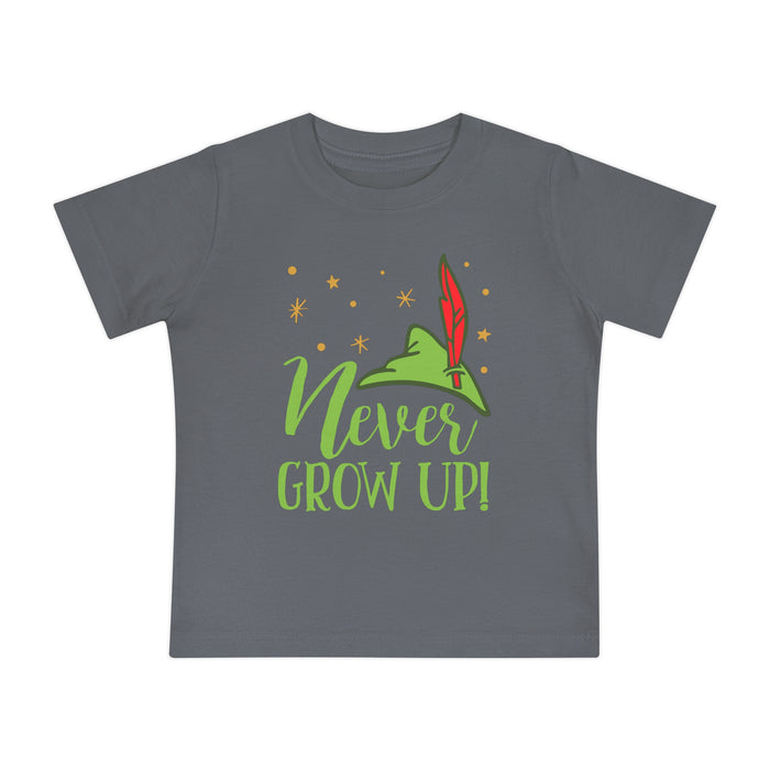 Never Grow Up Bella Canvas Baby Short Sleeve T-Shirt