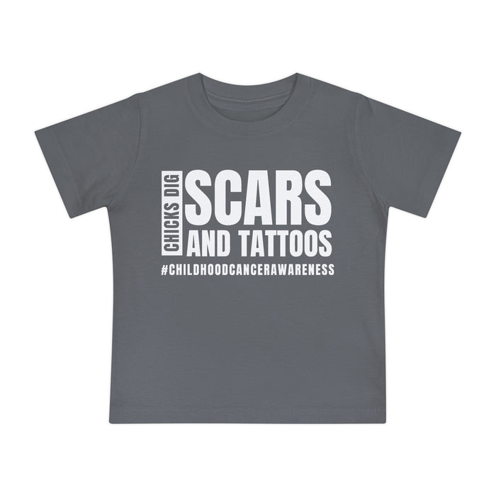 Chicks Dig Scars and Tattoos Bella Canvas Baby Short Sleeve T-Shirt