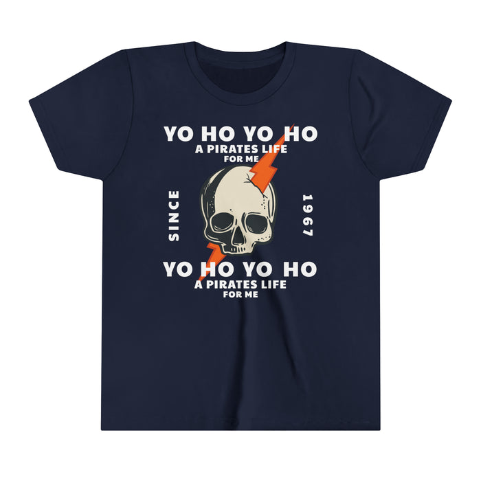 Yo Ho Pirates Life For Me Bella Canvas Youth Short Sleeve Tee